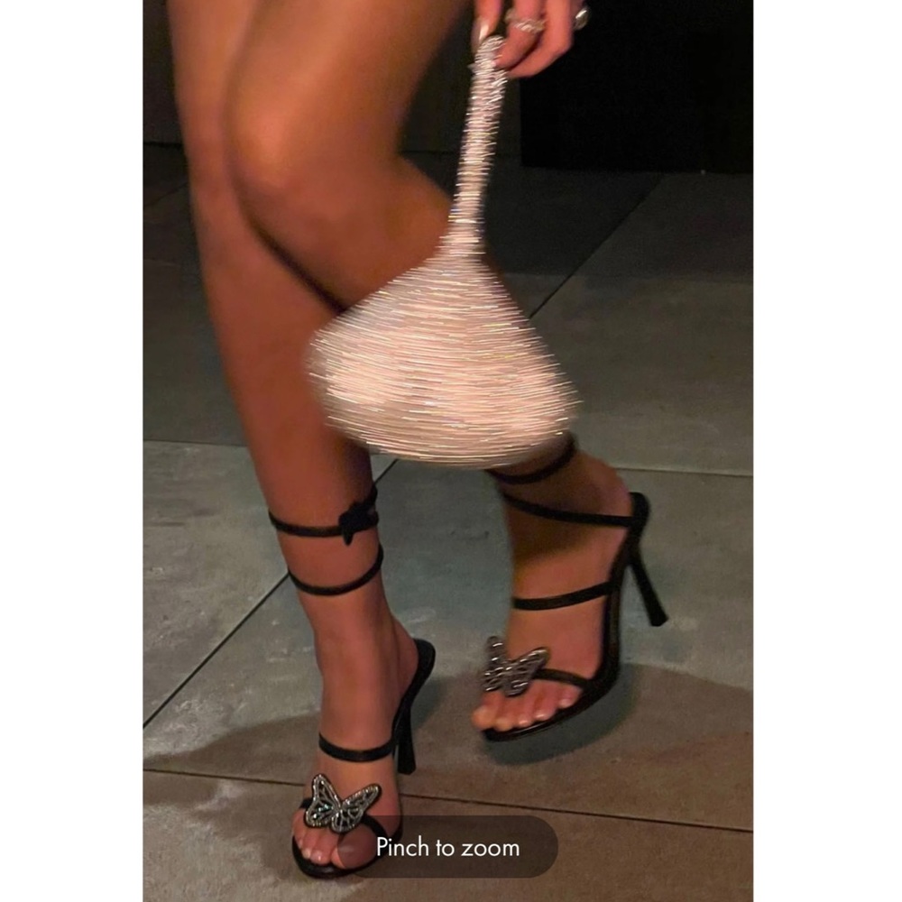 Diamante Champagne Mesh Bag